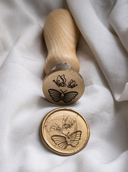 Three Butterflies wax stamp